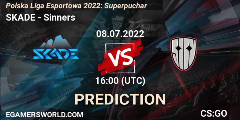 SKADE vs Sinners: Betting TIp, Match Prediction. 08.07.2022 at 18:00. Counter-Strike (CS2), Polska Liga Esportowa 2022: Superpuchar