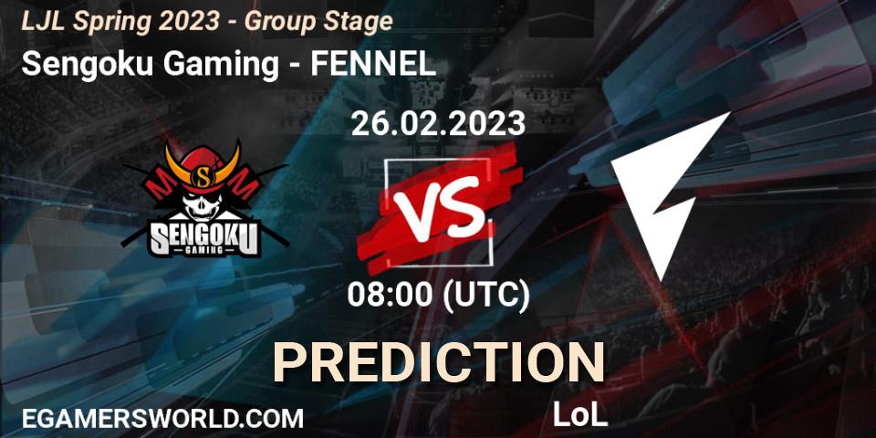 Sengoku Gaming vs FENNEL: Betting TIp, Match Prediction. 26.02.2023 at 08:00. LoL, LJL Spring 2023 - Group Stage