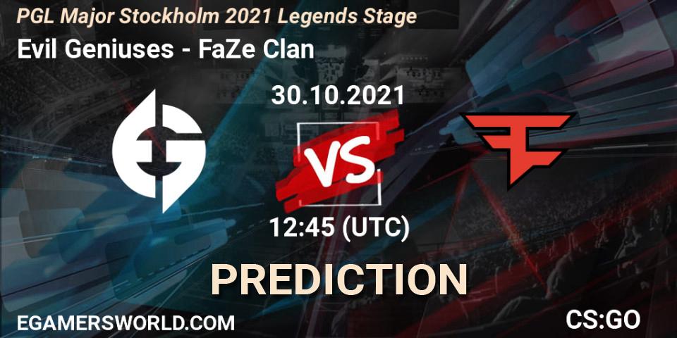 Evil Geniuses vs FaZe Clan: Betting TIp, Match Prediction. 30.10.21. CS2 (CS:GO), PGL Major Stockholm 2021 Legends Stage