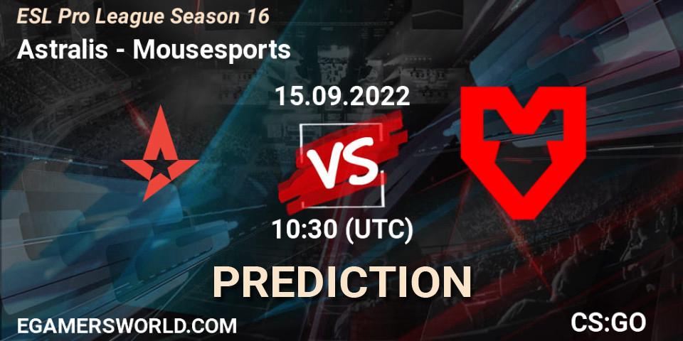 Astralis vs MOUZ: Betting TIp, Match Prediction. 15.09.22. CS2 (CS:GO), ESL Pro League Season 16
