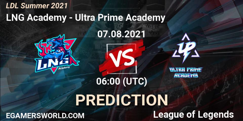 LNG Academy vs Ultra Prime Academy: Betting TIp, Match Prediction. 07.08.2021 at 06:00. LoL, LDL Summer 2021