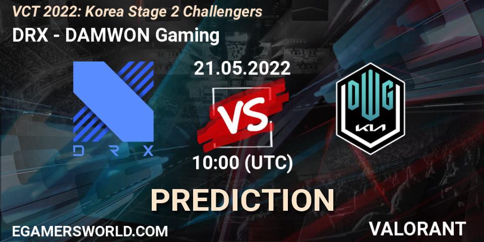 DRX vs DAMWON Gaming: Betting TIp, Match Prediction. 21.05.2022 at 10:00. VALORANT, VCT 2022: Korea Stage 2 Challengers