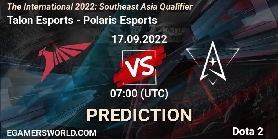 Talon Esports vs Polaris Esports: Betting TIp, Match Prediction. 17.09.22. Dota 2, The International 2022: Southeast Asia Qualifier