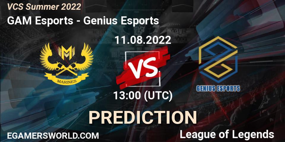 GAM Esports vs Genius Esports: Betting TIp, Match Prediction. 11.08.22. LoL, VCS Summer 2022