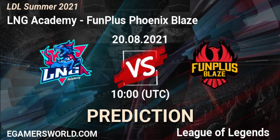 LNG Academy vs FunPlus Phoenix Blaze: Betting TIp, Match Prediction. 20.08.21. LoL, LDL Summer 2021