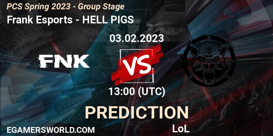 Frank Esports vs HELL PIGS: Betting TIp, Match Prediction. 03.02.2023 at 13:40. LoL, PCS Spring 2023 - Group Stage