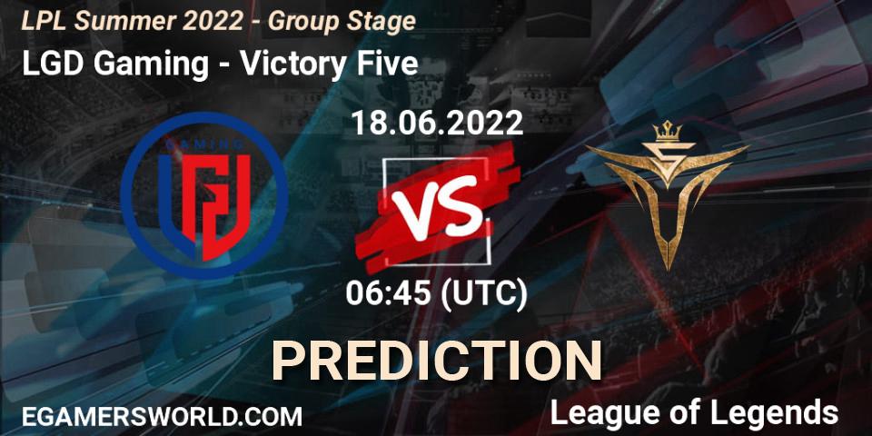 LGD Gaming vs Victory Five: Betting TIp, Match Prediction. 18.06.22. LoL, LPL Summer 2022 - Group Stage