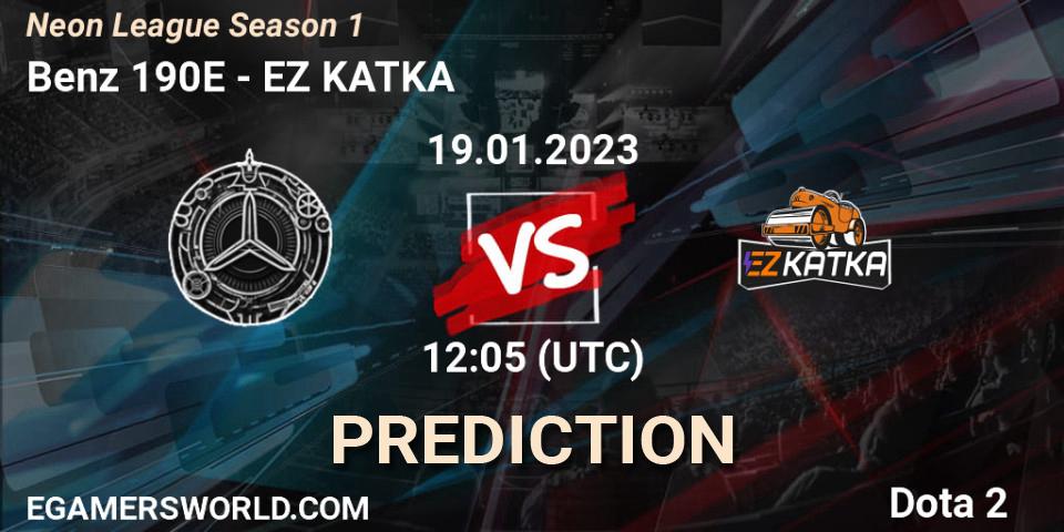 Benz 190E vs EZ KATKA: Betting TIp, Match Prediction. 19.01.23. Dota 2, Neon League Season 1