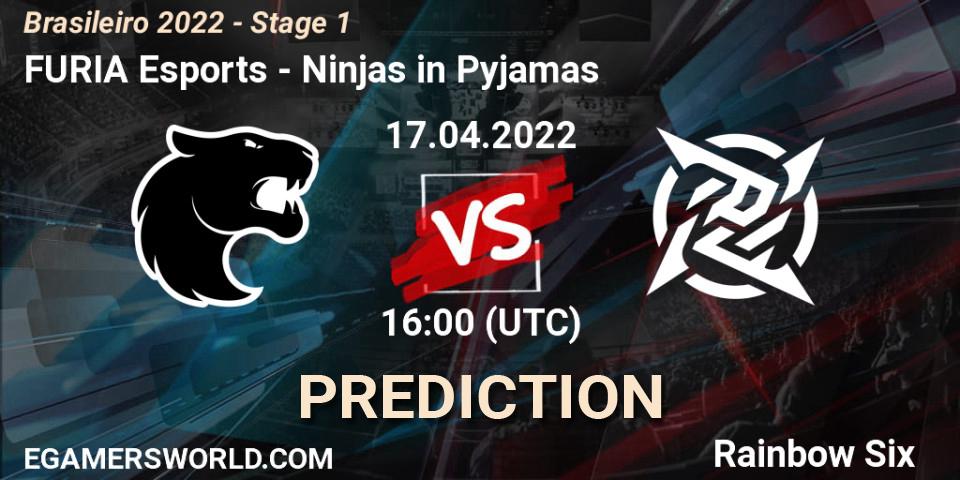 FURIA Esports vs Ninjas in Pyjamas: Betting TIp, Match Prediction. 17.04.2022 at 16:00. Rainbow Six, Brasileirão 2022 - Stage 1