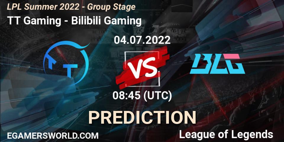 TT Gaming vs Bilibili Gaming: Betting TIp, Match Prediction. 04.07.22. LoL, LPL Summer 2022 - Group Stage