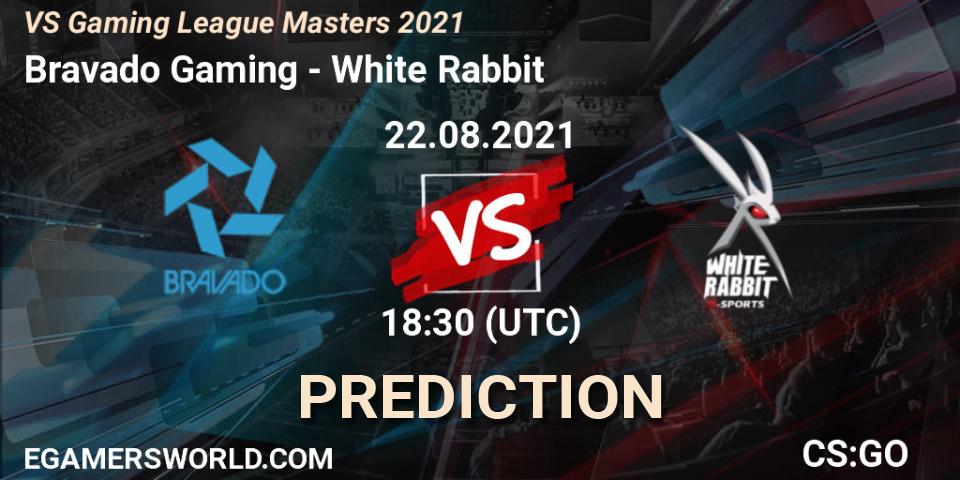 Bravado Gaming vs White Rabbit: Betting TIp, Match Prediction. 22.08.2021 at 18:30. Counter-Strike (CS2), VS Gaming League Masters 2021