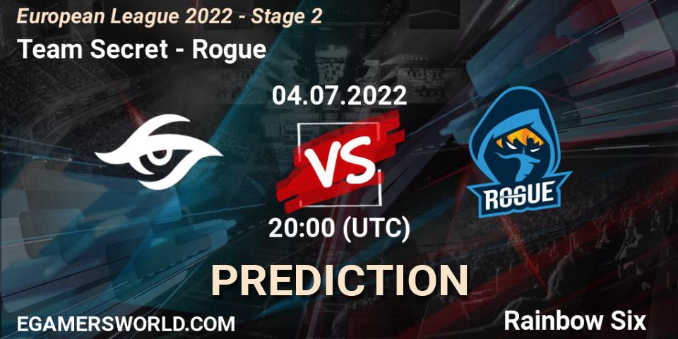 Team Secret vs Rogue: Betting TIp, Match Prediction. 04.07.22. Rainbow Six, European League 2022 - Stage 2
