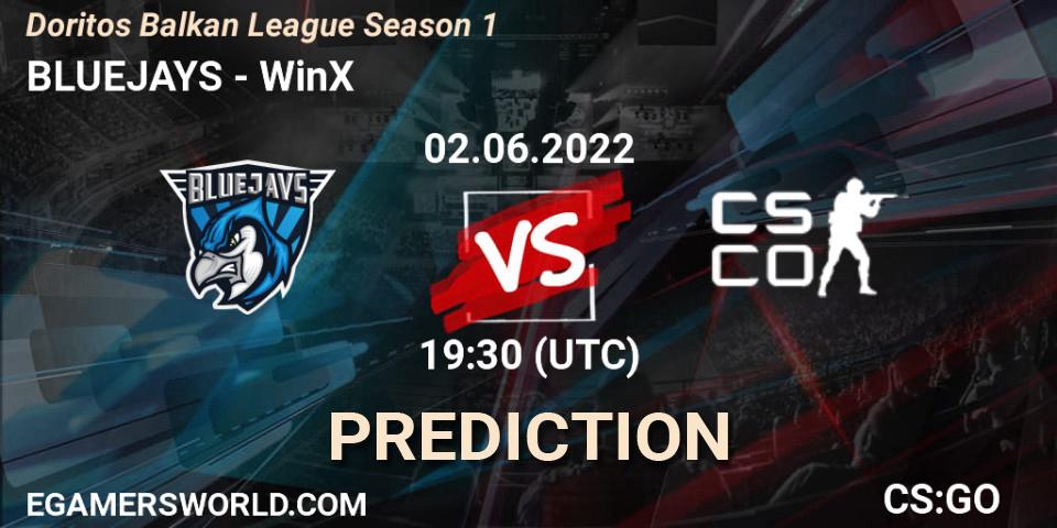 BLUEJAYS vs WinX: Betting TIp, Match Prediction. 02.06.22. CS2 (CS:GO), Doritos Balkan League Season 1