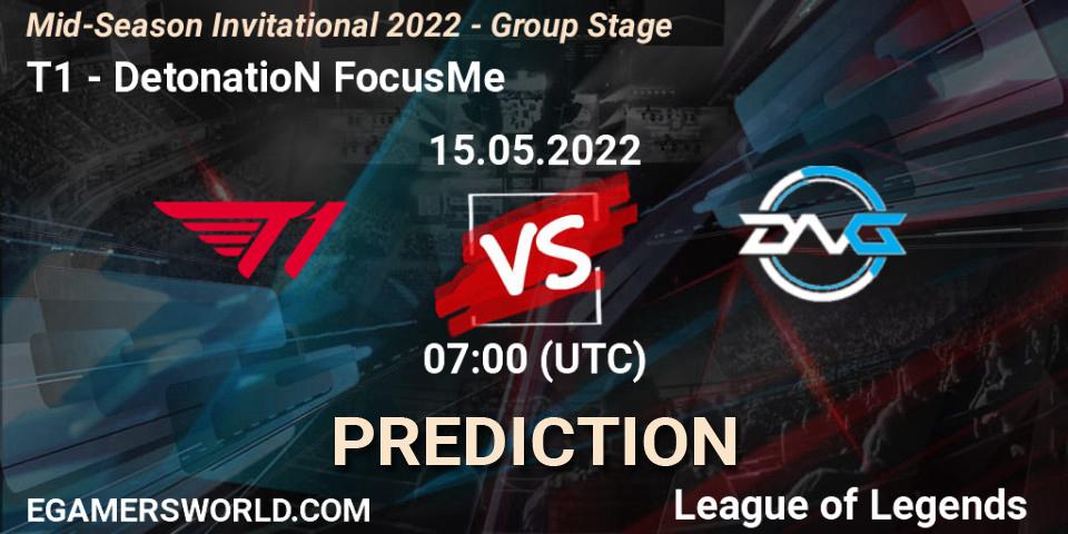 T1 vs DetonatioN FocusMe: Betting TIp, Match Prediction. 12.05.2022 at 13:00. LoL, Mid-Season Invitational 2022 - Group Stage