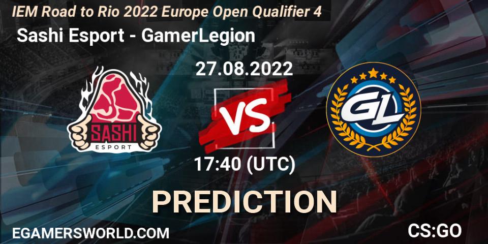  Sashi Esport vs GamerLegion: Betting TIp, Match Prediction. 27.08.2022 at 17:40. Counter-Strike (CS2), IEM Road to Rio 2022 Europe Open Qualifier 4