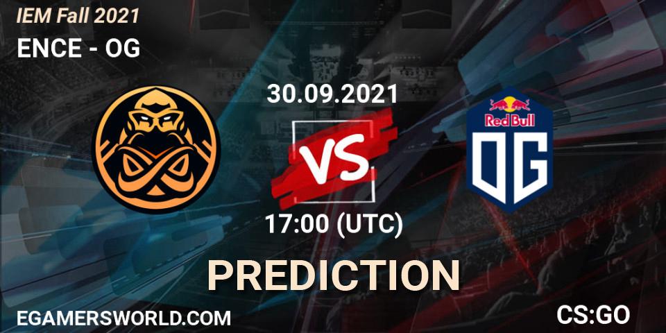 ENCE vs OG: Betting TIp, Match Prediction. 30.09.21. CS2 (CS:GO), IEM Fall 2021: Europe RMR