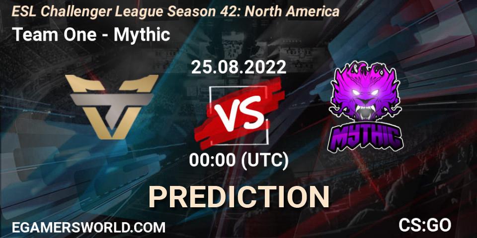 Team One vs Mythic: Betting TIp, Match Prediction. 25.08.22. CS2 (CS:GO), ESL Challenger League Season 42: North America