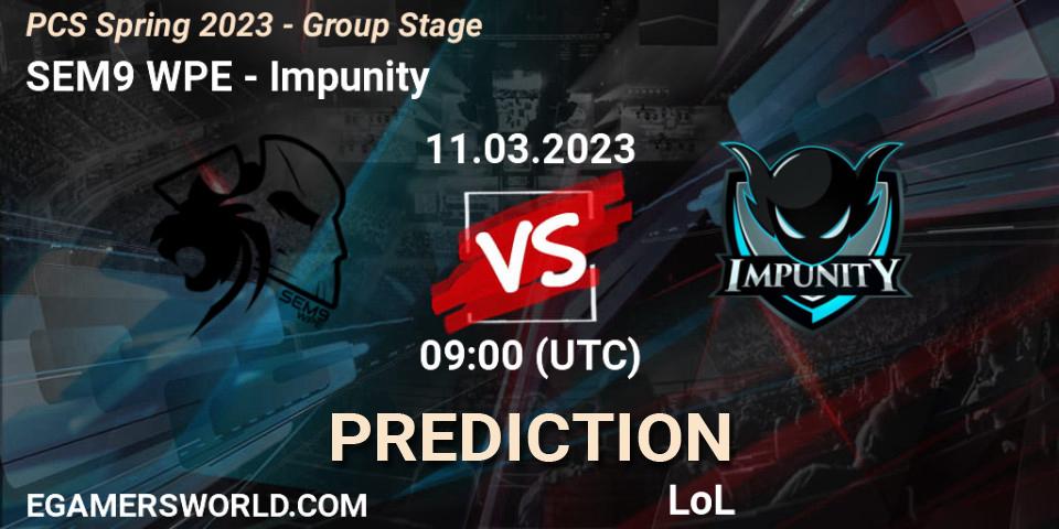 SEM9 WPE vs Impunity: Betting TIp, Match Prediction. 19.02.2023 at 13:40. LoL, PCS Spring 2023 - Group Stage