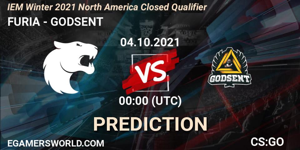 FURIA vs GODSENT: Betting TIp, Match Prediction. 04.10.2021 at 00:00. Counter-Strike (CS2), IEM Winter 2021 North America Closed Qualifier