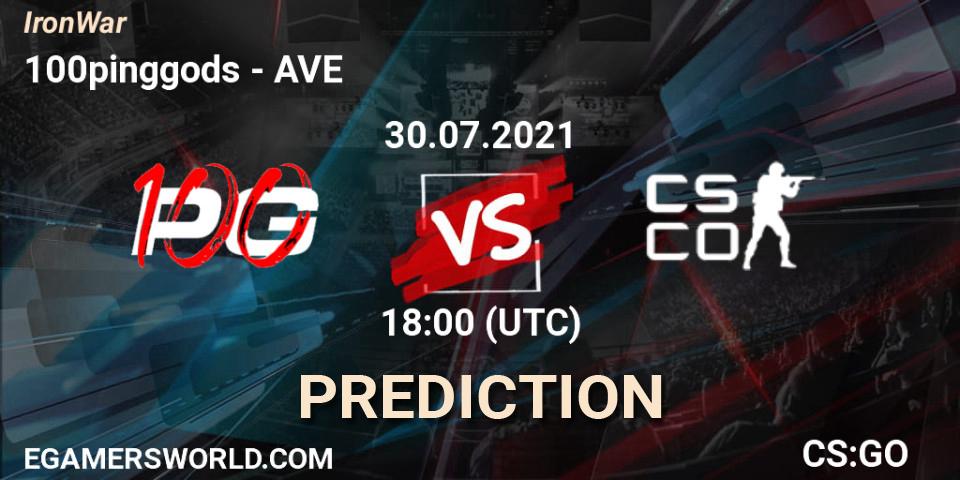 100pinggods vs AVE: Betting TIp, Match Prediction. 30.07.2021 at 18:10. Counter-Strike (CS2), IronWar