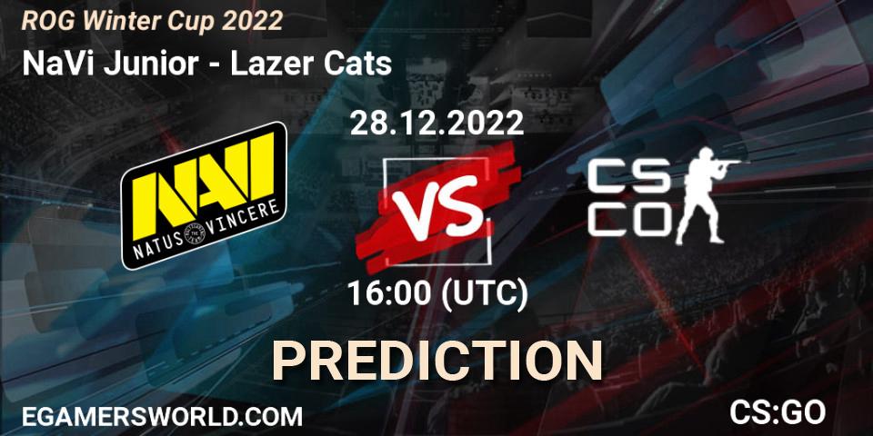 NaVi Junior vs Lazer Cats: Betting TIp, Match Prediction. 08.01.2023 at 12:00. Counter-Strike (CS2), ROG Winter Cup 2022