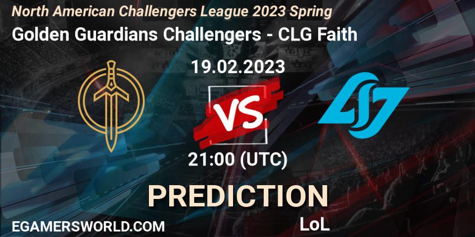 Golden Guardians Challengers vs CLG Faith: Betting TIp, Match Prediction. 19.02.23. LoL, NACL 2023 Spring - Group Stage