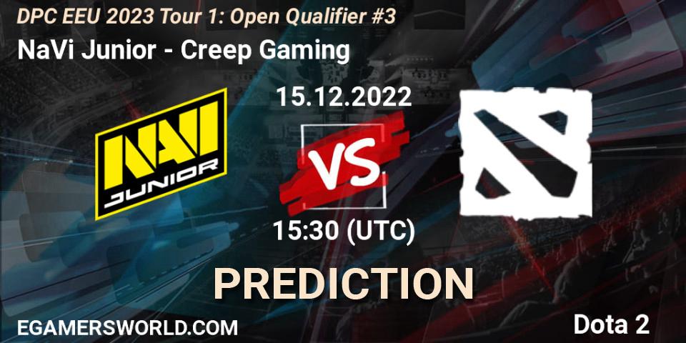 NaVi Junior vs Creep Gaming: Betting TIp, Match Prediction. 15.12.22. Dota 2, DPC EEU 2023 Tour 1: Open Qualifier #3