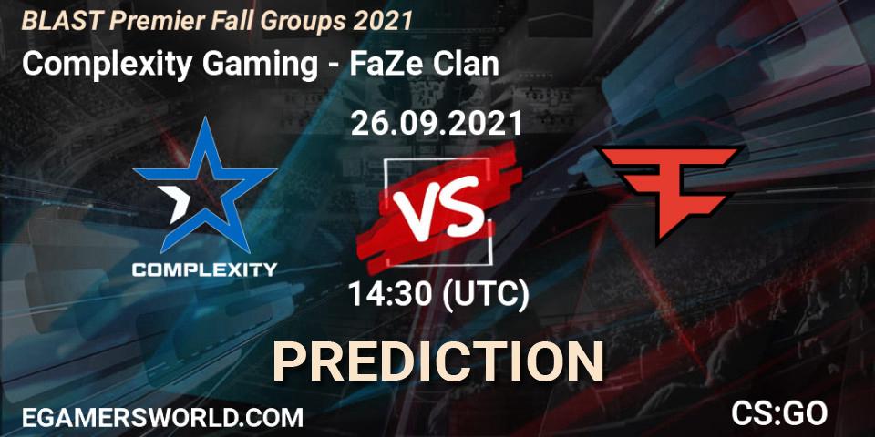 Complexity Gaming vs FaZe Clan: Betting TIp, Match Prediction. 26.09.2021 at 14:30. Counter-Strike (CS2), BLAST Premier Fall Groups 2021