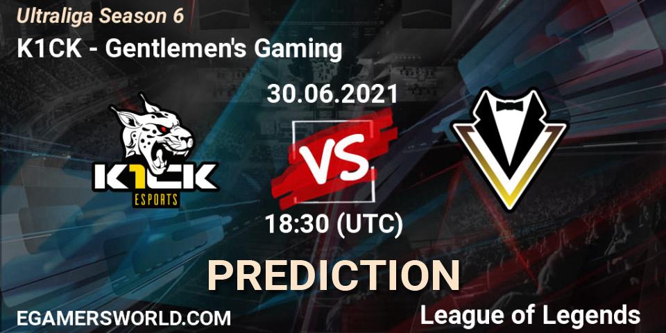 K1CK vs Gentlemen's Gaming: Betting TIp, Match Prediction. 09.06.2021 at 16:30. LoL, Ultraliga Season 6