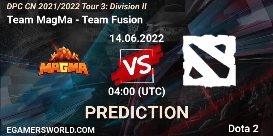 Team MagMa vs Team Fusion: Betting TIp, Match Prediction. 14.06.22. Dota 2, DPC CN 2021/2022 Tour 3: Division II