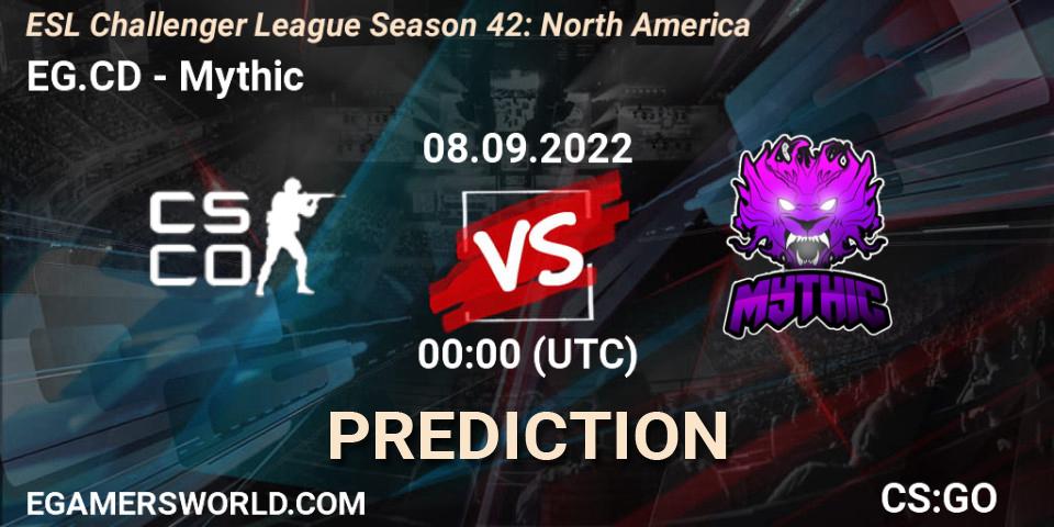 Evil Geniuses Black vs Mythic: Betting TIp, Match Prediction. 27.09.2022 at 00:30. Counter-Strike (CS2), ESL Challenger League Season 42: North America