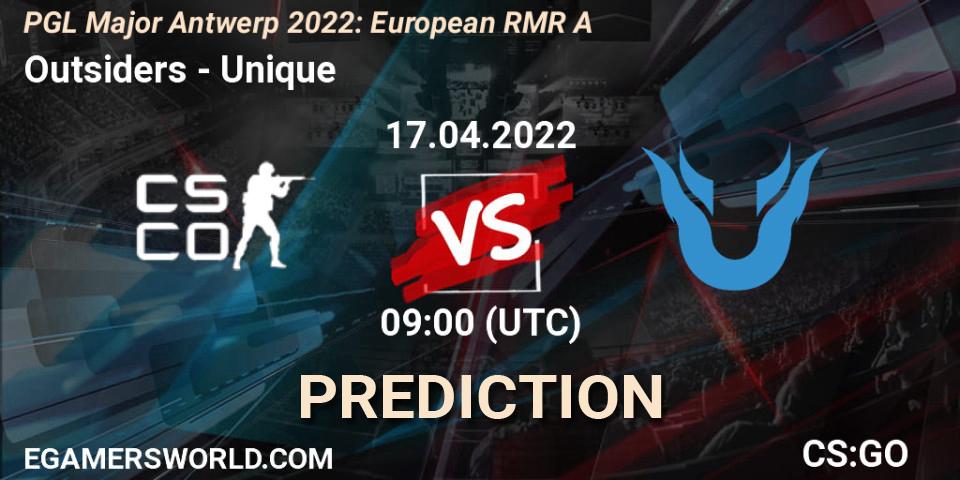 Outsiders vs Unique: Betting TIp, Match Prediction. 17.04.22. CS2 (CS:GO), PGL Major Antwerp 2022: European RMR A