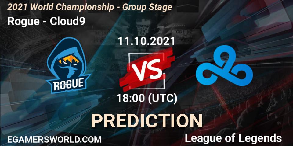 Rogue vs Cloud9: Betting TIp, Match Prediction. 11.10.2021 at 18:00. LoL, 2021 World Championship - Group Stage