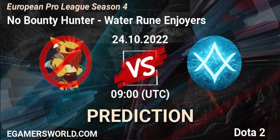 No Bounty Hunter vs Water Rune Enjoyers: Betting TIp, Match Prediction. 24.10.2022 at 09:39. Dota 2, European Pro League Season 4