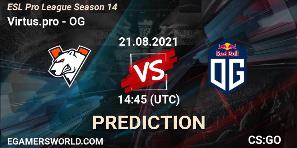 Virtus.pro vs OG: Betting TIp, Match Prediction. 21.08.21. CS2 (CS:GO), ESL Pro League Season 14