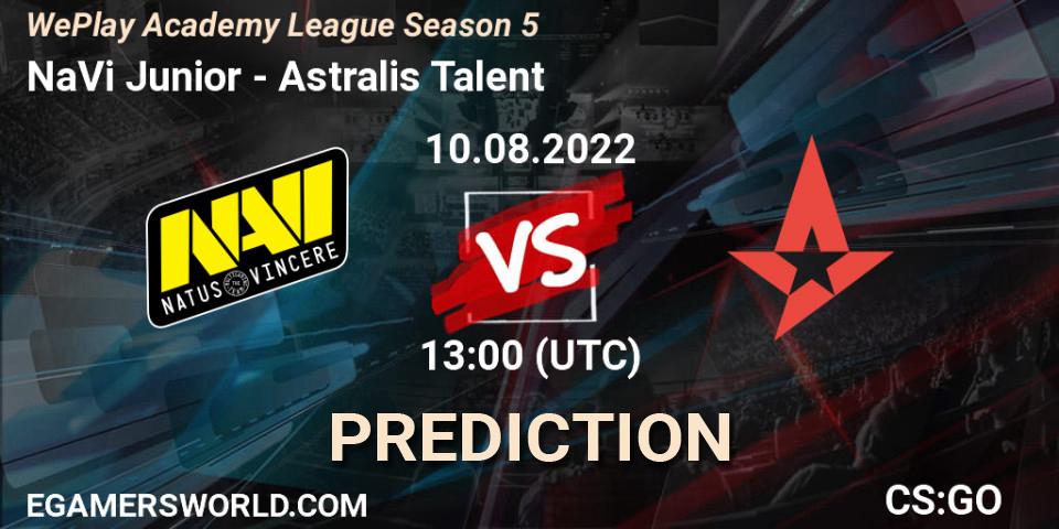 NaVi Junior vs Astralis Talent: Betting TIp, Match Prediction. 10.08.2022 at 13:00. Counter-Strike (CS2), WePlay Academy League Season 5