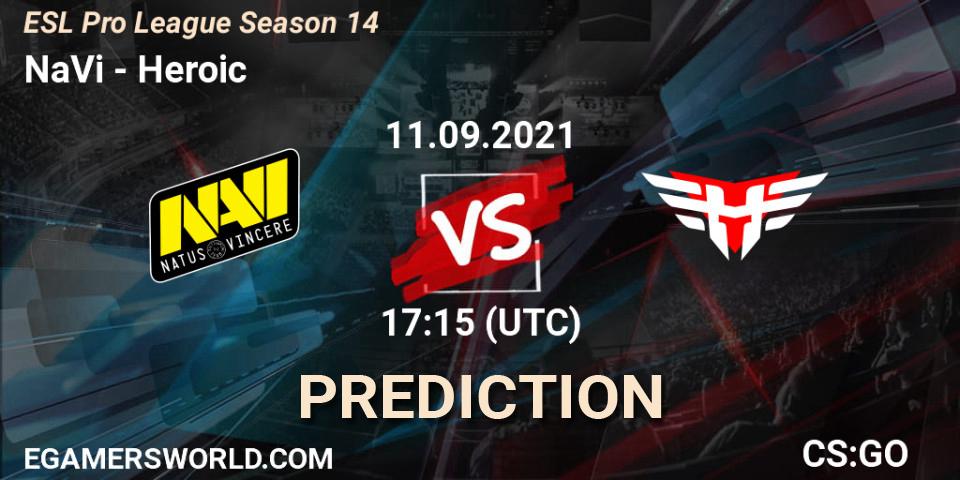 NaVi vs Heroic: Betting TIp, Match Prediction. 11.09.21. CS2 (CS:GO), ESL Pro League Season 14