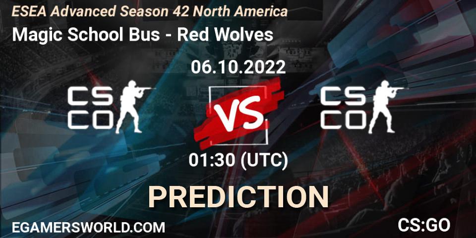 Magic School Bus vs Red Wolves: Betting TIp, Match Prediction. 06.10.22. CS2 (CS:GO), ESEA Advanced Season 42 North America