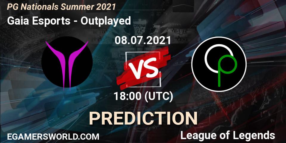 Gaia Esports vs Outplayed: Betting TIp, Match Prediction. 08.07.2021 at 18:00. LoL, PG Nationals Summer 2021