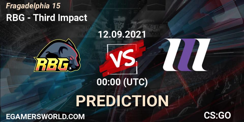 RBG vs Third Impact: Betting TIp, Match Prediction. 12.09.2021 at 00:25. Counter-Strike (CS2), Fragadelphia 15