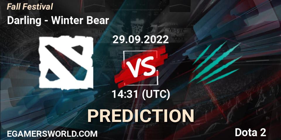 Darling vs Winter Bear: Betting TIp, Match Prediction. 29.09.22. Dota 2, Fall Festival