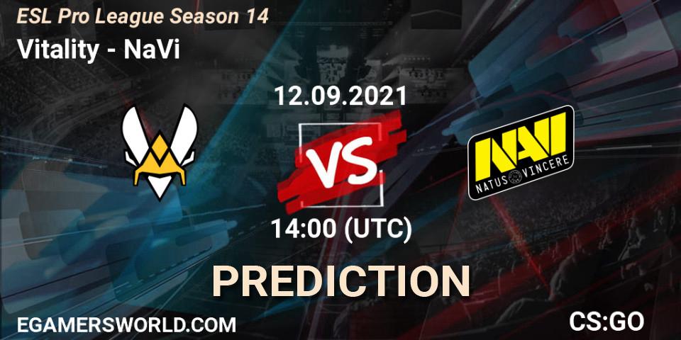 Vitality vs NaVi: Betting TIp, Match Prediction. 12.09.21. CS2 (CS:GO), ESL Pro League Season 14
