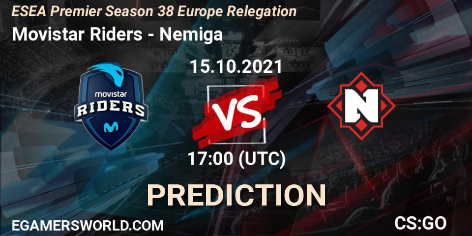 Movistar Riders vs Nemiga: Betting TIp, Match Prediction. 15.10.21. CS2 (CS:GO), ESEA Premier Season 38 Europe Relegation