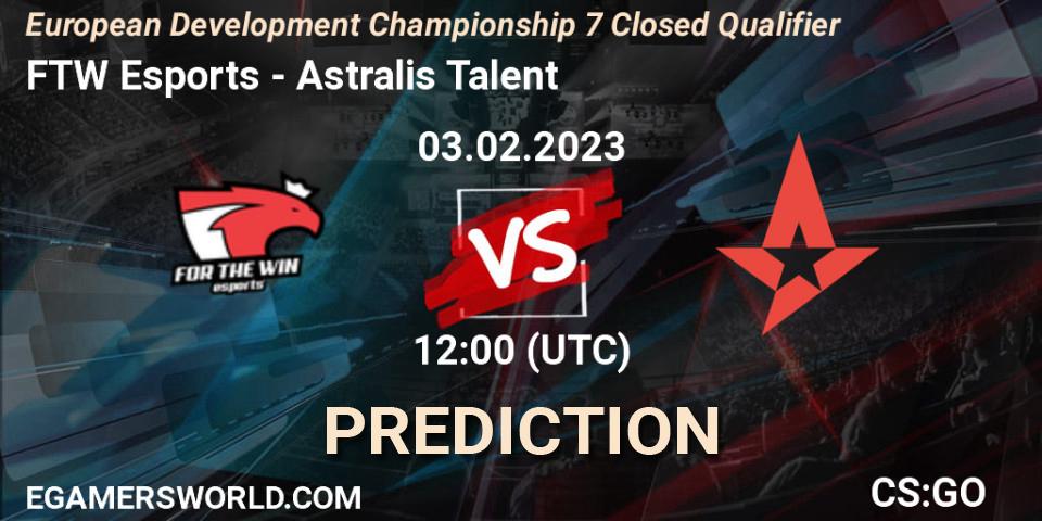 FTW Esports vs Astralis Talent: Betting TIp, Match Prediction. 03.02.23. CS2 (CS:GO), European Development Championship 7 Closed Qualifier