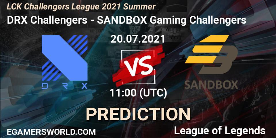 DRX Challengers vs SANDBOX Gaming Challengers: Betting TIp, Match Prediction. 20.07.2021 at 12:00. LoL, LCK Challengers League 2021 Summer