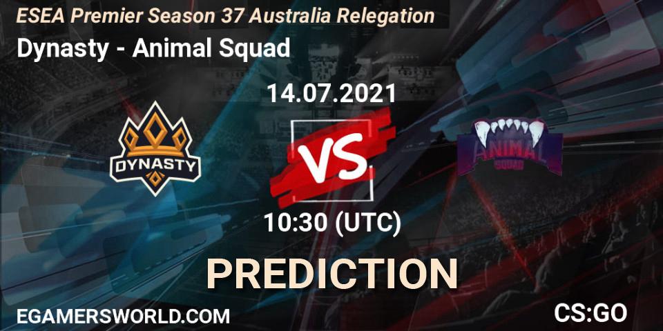 Dynasty vs Animal Squad: Betting TIp, Match Prediction. 14.07.21. CS2 (CS:GO), ESEA Premier Season 37 Australia Relegation