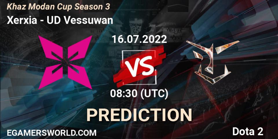 Xerxia vs UD Vessuwan: Betting TIp, Match Prediction. 16.07.2022 at 08:25. Dota 2, Khaz Modan Cup Season 3