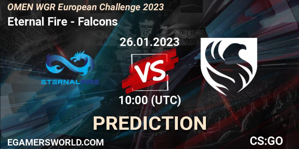 Eternal Fire vs Falcons: Betting TIp, Match Prediction. 26.01.23. CS2 (CS:GO), OMEN WGR European Challenge 2023