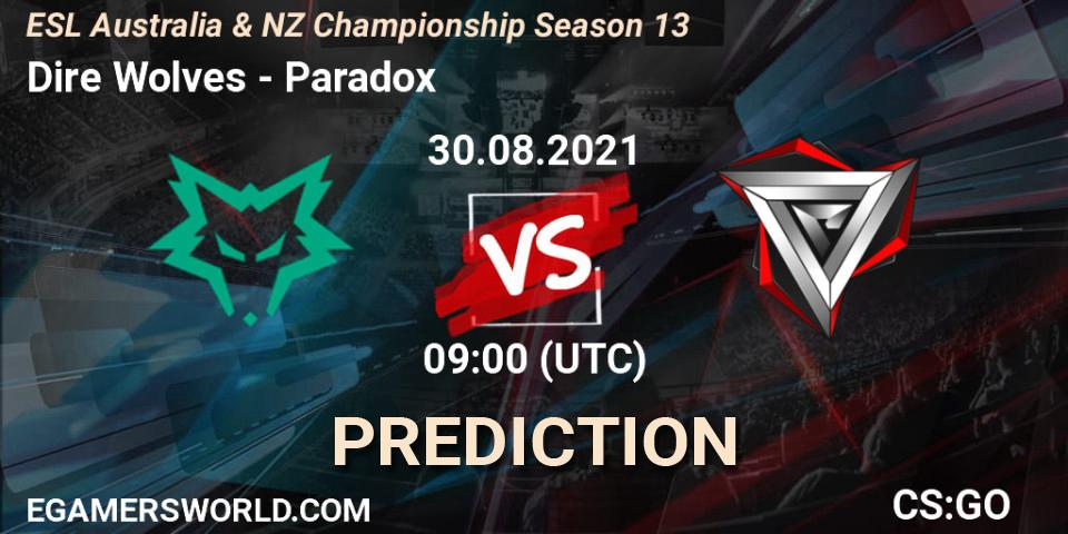 Dire Wolves vs Paradox: Betting TIp, Match Prediction. 30.08.21. CS2 (CS:GO), ESL Australia & NZ Championship Season 13