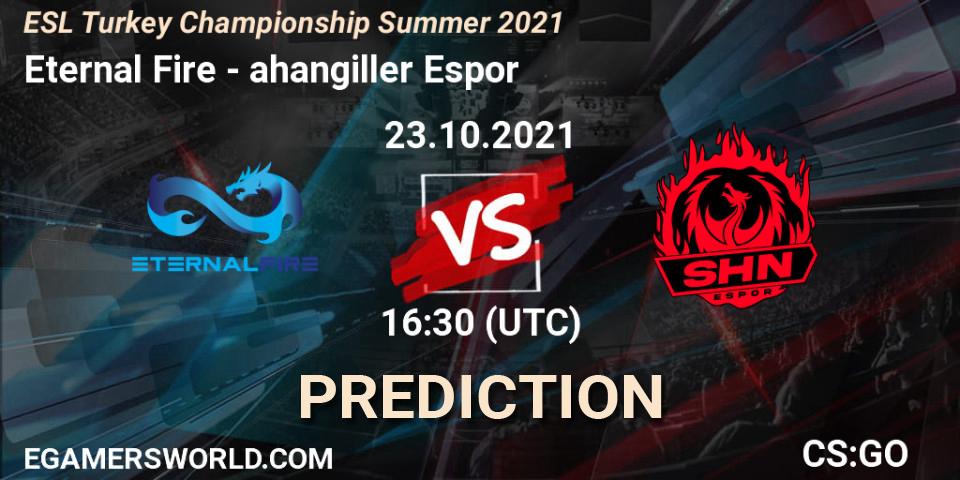 Eternal Fire vs Şahangiller Espor: Betting TIp, Match Prediction. 23.10.2021 at 16:30. Counter-Strike (CS2), ESL Türkiye Şampiyonası: Summer 2021